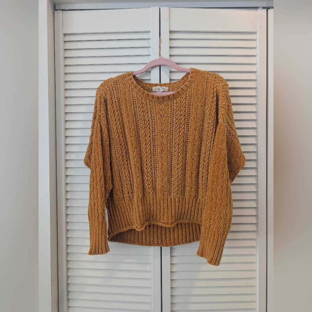 Cocovine Cozy Chunky Knit Sweater - Yellow/Brown Color Very Sort Size L
